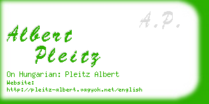 albert pleitz business card